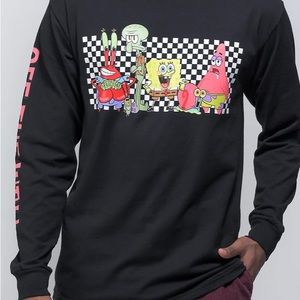 Vans Off the Wall Spongebob LS Shirt in Black